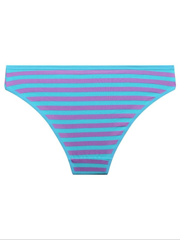 Women's Bow Front Striped Print Knicker, Soft Comfy Breathable Panty for Daily Wear, Women's Underwear Bottoms for All Seasons, Korean Streetwear
